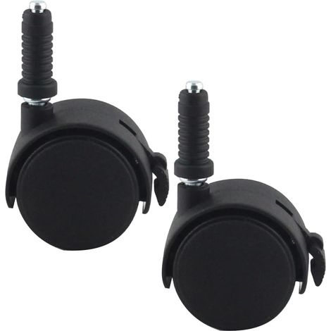 Roues de rechange pour chaise bureau, lot 2, en plastique noir