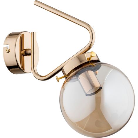 Applique murale moderne dorée boule ambre E14 10W (1/3)