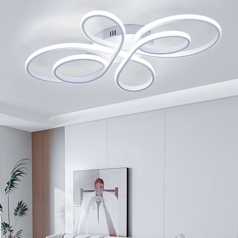 Plafonnier LED 82 W 80 cm, lustre LED créatif en forme d'anneau floral, plafonnier moderne, lumière blanche 6 000 K (1/5)