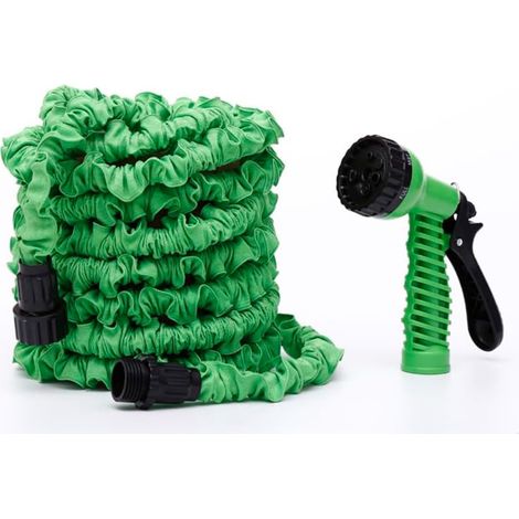 YMYNY 15 m erweiterbarer Gartenschlauch, 15 m flexibler Wasserschlauch mit Sprühdüse (1/5)