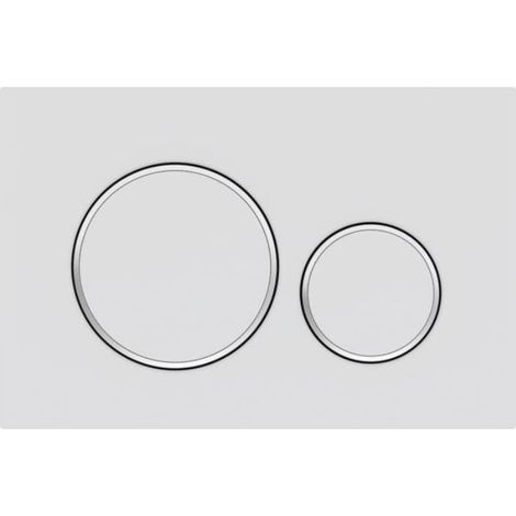 Pour plaque d'actionnement Geberit Sigma20 pour double chasse d'eau : laqué blanc mat, revêtement effet perle, chrome brillant (115.882.JT.1) (1/4)