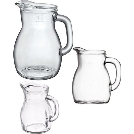 Caraffa in vetro bottiglia brocca da mezzo 1 litro da cantina per vino da tavola - decoro: 1 brocca da 0,25 litri (1/5)