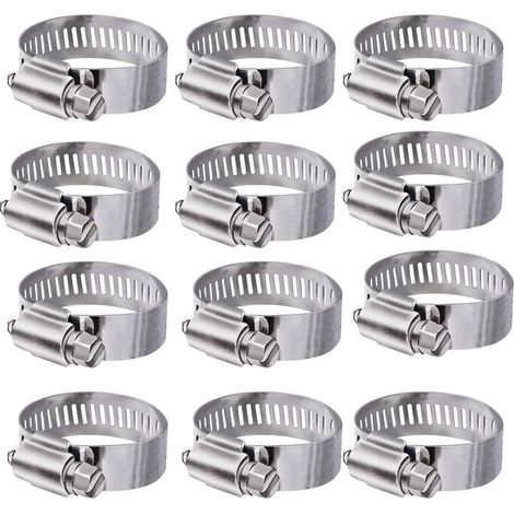 ZOLGINAH Collier de Serrage 304 Collier INOX Ajustable en Acier Inoxydable Tuyau Pinces Clips Fixationpour Famille Tuyau d'eau, réservoir de gaz, Tube d'automobiles (52-76(12mm)) (1/5)