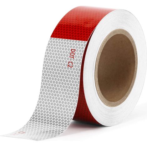 Ruban Réfléchissant Auto-Adhésif - 5 cm x 9,15 m - Conforme DOT-C2 - Pour Véhicules Commerciaux Remorques Engins Agricoles et Casques (1/5)