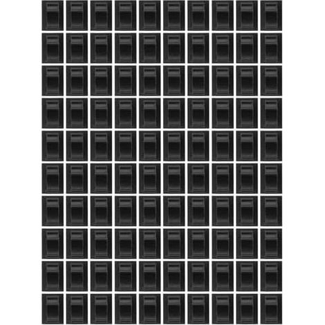 Clips de Câble Adhésifs en Nylon Noir 100pcs, Organiseur Câbles Réglable Ouverture Facile pour Bureau et Panneaux - (1/5)