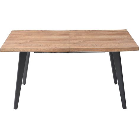 STIK - Table Repas 150cm Allongeable Plateau Effet Bois Brut (1/5)