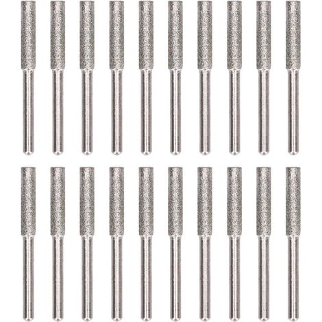 Kit de afilado de herramientas para motosierra de 20 piezas con cabezal giratorio para rectificado de rebabas, color plata, 4,8 mm -Crezuo