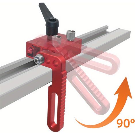 Butée de rail angulaire, limiteur de longueur de précision, outils de travail du bois, butée d'inclinaison de clôture réglable. (1/5)