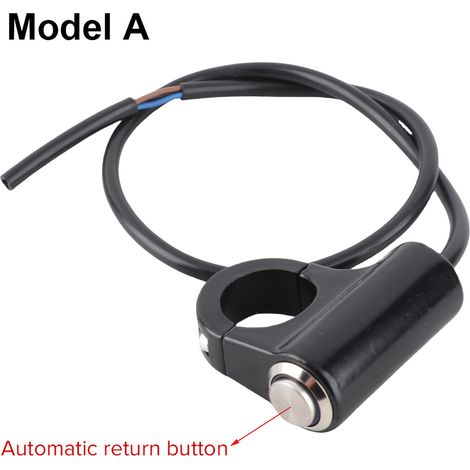 Interruptor de manillar para motocicleta, 22 mm, pulsador de encendido/apagado para luces antiniebla y luces de freno, modelo A con iluminación azul. (1/5)