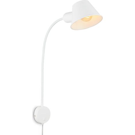 Lampe de lit Lampe de chevet orientable Lampe de lecture 1xE27 10W blanche Chambre   coucher Briloner