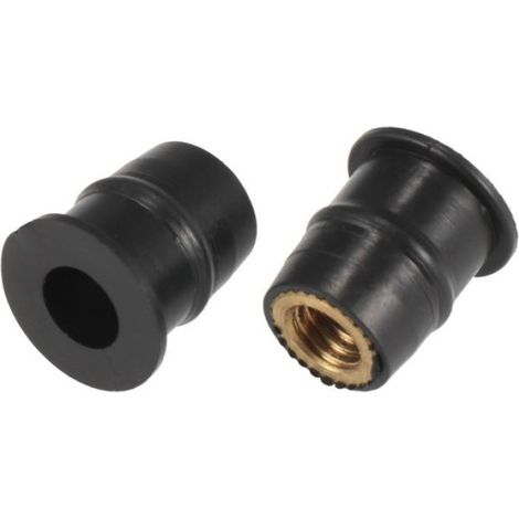 Écrou de saute-vent 30pcs M6 Convexe Noir Caoutchouc Pare-Brise Vis Écrou pour Moto (1/5)