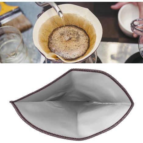 Filtre à Café Réutilisable en Acier Inoxydable, Forme Trapèze Pliable, 4 à 6 Tasses