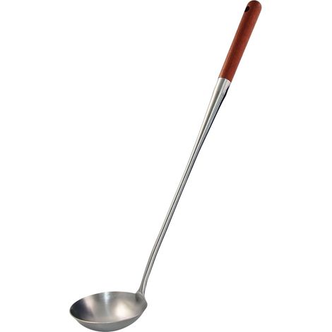 Louche Inox - 1 Unité - Acier Et Bois - 50 Cm - Pour Wok Et Kazan (1/2)