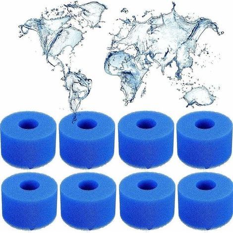 Lot de 8 filtres en mousse de type S1, spa pour Intex S1, réutilisables, pour piscine de type S1, pour piscine, aquarium, spa. (1/4)