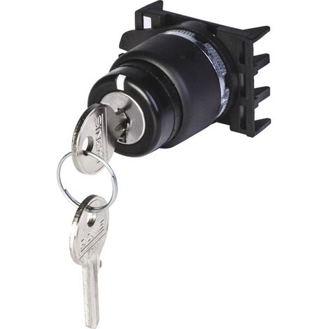 Selecteur à clé 3 positions stables rotation 2x90° noir pour pose sur boitier ou coffret
