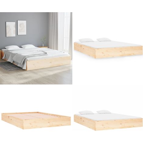 Massivholzbett 120x190 cm - Massivholzbette - Kiefernbett - Holzkastenbett - Doppelbett - Bettgestell - Home & Living (1/5)