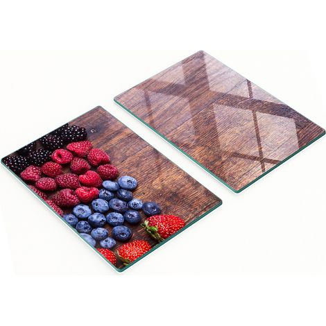 Tablas de cocina de vidrio templado con gr谩ficos decorativos - Frutos del bosque 2x40x52 cm (1/5)
