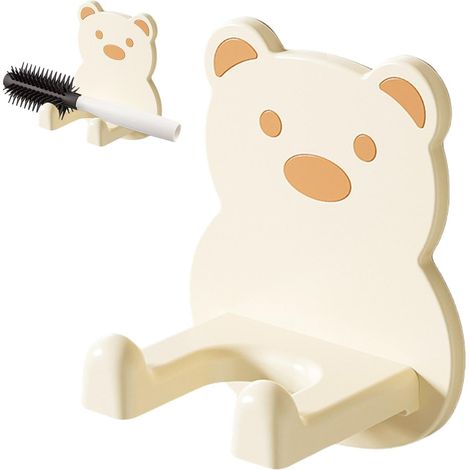 Étagère de rangement pour sèche-cheveux, adhésive, fixation murale, étanche, multifonctionnelle (1/5)