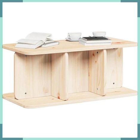 Table basse - 873520 - Bois massif en pin - 6 étagères - 80 x 39,5 x 33,5 cm (1/5)