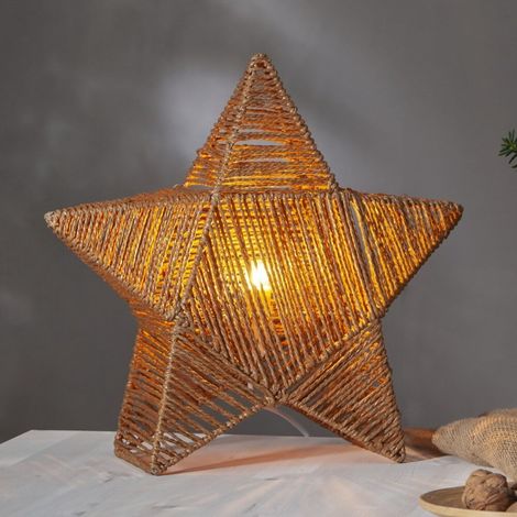 Star Trading Papierstern Tischleuchte Rappe in Braun E14 (1/5)