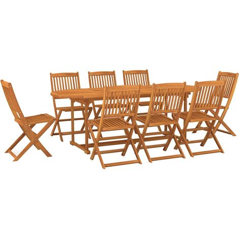 Set da Pranzo da Giardino 9 pz 220x90x75 cm Massello di Acacia vidaXL