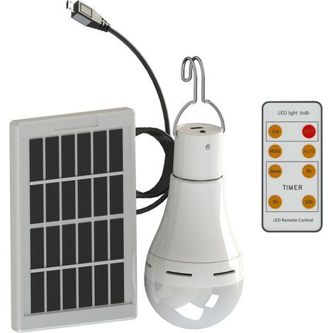 9-W-Solar-LED-Lampe mit Fernbedienung, Solar-LED-Gartenleuchte für Camping, Außenbeleuchtung, Notbeleuchtung bei Stromausfall (1/5)