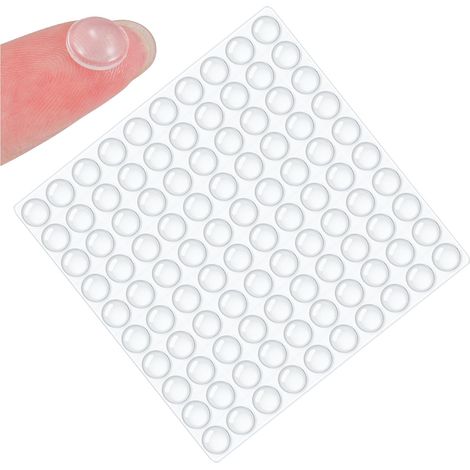 100 Tampons Porte Silicone Transparent – Butées Auto-adhésives Anti-Bruit pour Meubles, Tiroirs, Placards, Cuisine – Protection Murale (8x2,5mm)