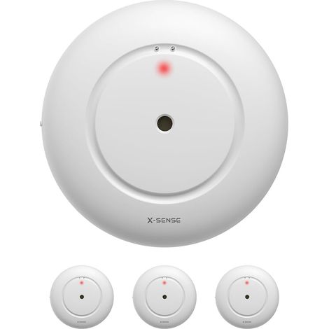 Détecteur de Fuite d'eau, Mini Capteur d'Inondation avec Alarme Audio de 110 DB, Fonctionne sur Piles, pour Cuisines, Caves, Lavabos, Réservoirs et Piscines, Lot de 3 (1/5)