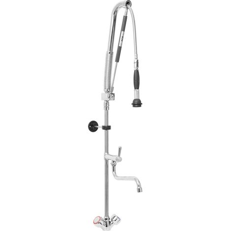 Mélangeur de cuisine avec douchette et bec laiton chromé flexible de 760 mm