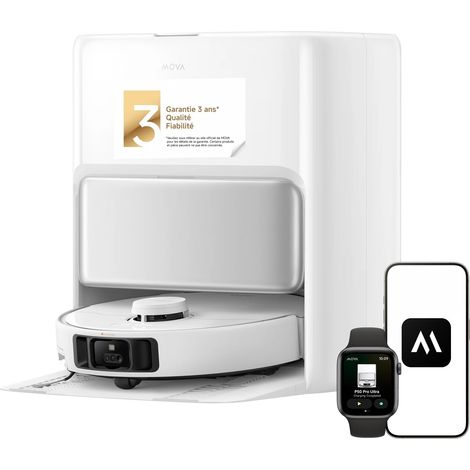MOVA P50 Pro Ultra – Aspirateur robot laveur 19000 Pa, lingette adaptative, navigation intelligente, design élégant, nettoyage efficace
