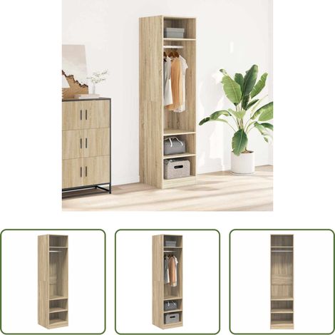 Holzkleiderschrank -  Kleiderschrank Sonoma-Eiche 50x50x200 cm Holzwerkstoff (1/5)