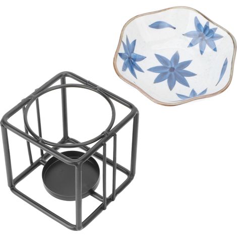 Porte-encens en céramique décoratif à motif feuille d'érable pour huiles essentielles et bougies parfumées (1/5)