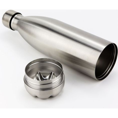 Cachette secrète pour argent, bouteille avec compartiment secret 32 x 7.5 x 7.5 cm Argenté (1/4)