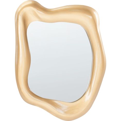 Specchio decorativo da parete MDF Forma irregolare Decorazioni Accessori per la casa 77x59 cm Oro Santec