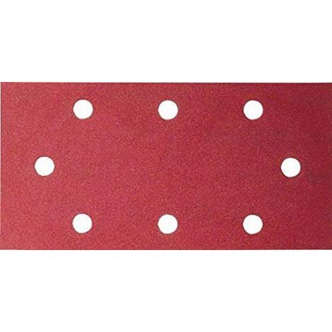 Lot de 10 Feuilles abrasives 93x185mm 8 trous Grain 60 pour Ponceuses vibrantes Bois Métal (1/3)