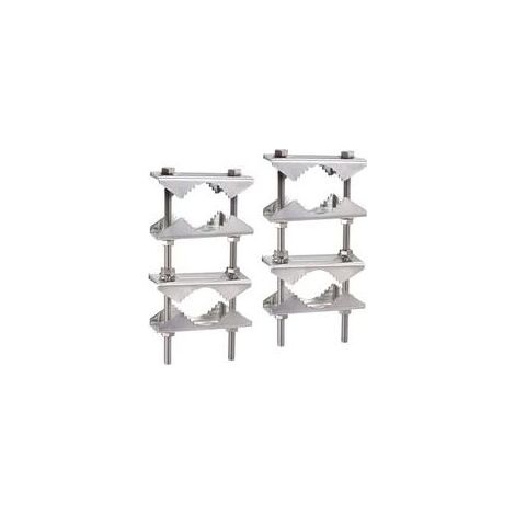Support d’antenne extérieur anti-rouille – Lot de 2 pinces de fixation pour mâts de 25 à 50 mm, compatible TV, satellite, LoRa, 4G/LTE, CB (1/4)