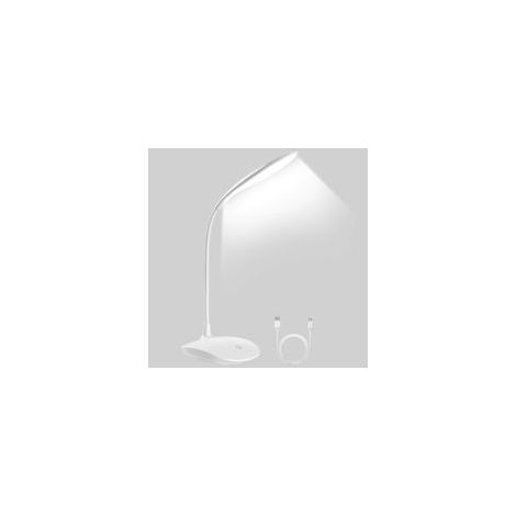 Lampe de Bureau LED, USB Lampe LED Rechargeable & Pliable, 1200mAh 3 Luminosité, Flexible Contrôle Tactile Protection des Yeux, Lampe de bureau LED