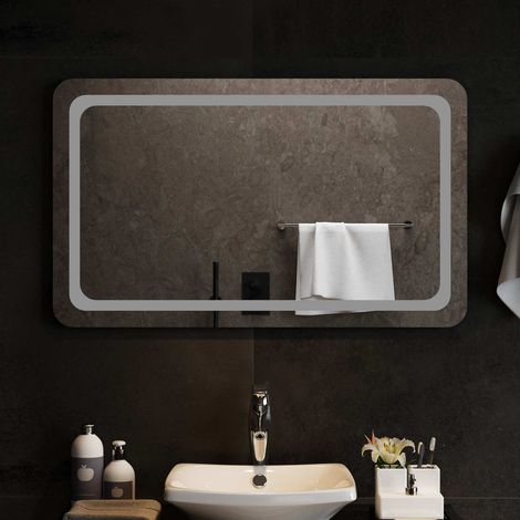 Teenpull – LED-Badezimmerspiegel Transparent 100 x 60 cm Gehärtetes Glas (1/5)