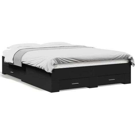 Maison Exclusive - Cama con cajones madera de ingeniería negro 13