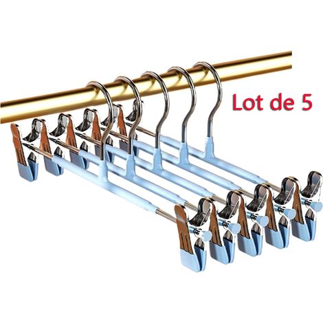 Lot de 5 cintres multifonctions avec pinces antidérapantes, porte-vêtements, porte-serviettes et porte-chapeau (1/5)