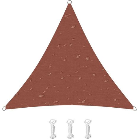 Voile d'ombrage 2 x 2 x 2 m rouge rouille – 95 % protection UV, idéal terrasse, balcon et jardin (1/5)