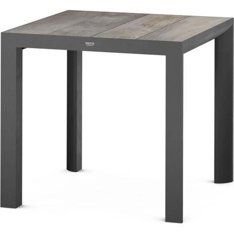 Siena Garden Silva Dining Tisch 80x80cm – Aluminium (matt anthrazit) & Keramikplatte (wood grey) (1/5)