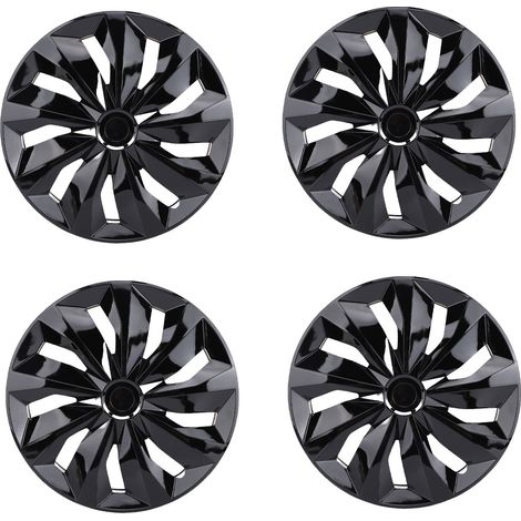 4 pièces enjoliveurs de roue 14 pouces jante Snap On R14 enjoliveurs ensemble universel pour voitures camions SUV noir. (1/4)