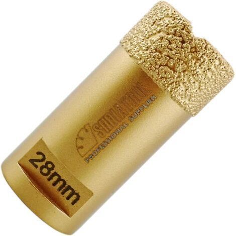 Forets Diamant 28mm Brasé Sous Vide et Trépans avec Filetage M14 pour Perçage à sec en Porcelaine Carrelage Granit Marbre (1/5)