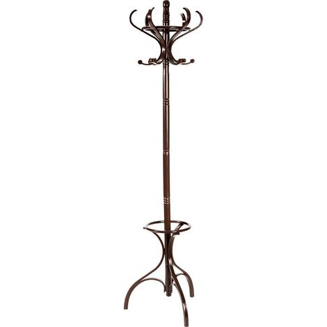 Wood Coat Hat Rack Tree Clothes Hanger-Bronze (1/2)