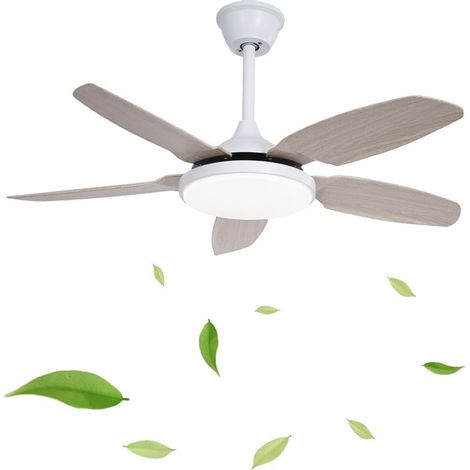 Ventilateur de plafond de 110 cm avec lumière et télécommande, Plafonnier LED à intensité variable avec 3 pales, 6 vitesses, minuterie (1/5)