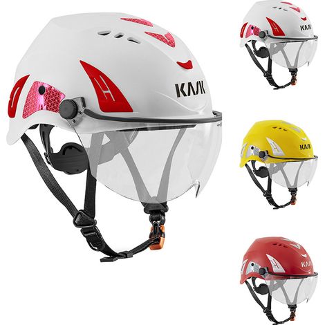Casco antinfortunistico con visiera KASK SUPERPLASMA HP VISOR WHE00107 - EN 14052 - vari colori, Rosso (1/2)