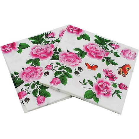 lot De 40 Serviettes En Papier Colores-serviettes De Table  Motifs De Papillons, Pour Cocktail, Fte,  Bricolage, Origami, Pour La Gastronomie, Ann