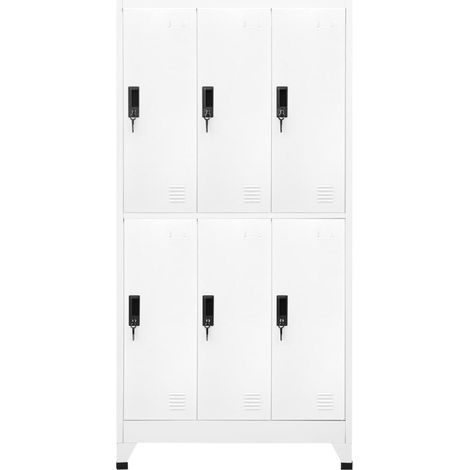 Schließfachschrank Weiß 90x45x180 cm Stahl