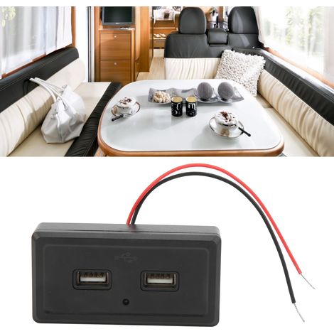 Modifiziertes universelles Autoladegerät/Automöbelladegerät mit zwei USB-Eingängen, geeignet für Wohnmobile/Busse, 12 V/24 V (blaue Leuchte) (1/5)